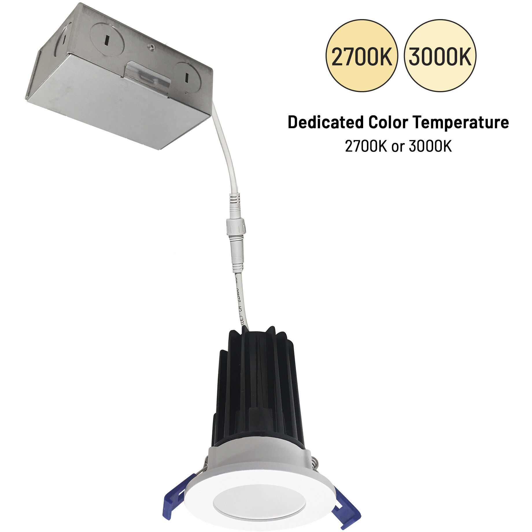 M2 Matte Powder White Mini Recessed Downlight, Round Reflector