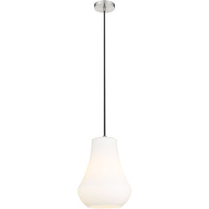 Fairfield LED 11.75 inch Brushed Satin Nickel Mini Pendant Ceiling Light in Matte White Glass
