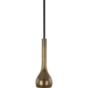 Axis 1 Light 15 inch Aged Brass with Cocoa Brown Pendant Ceiling Light