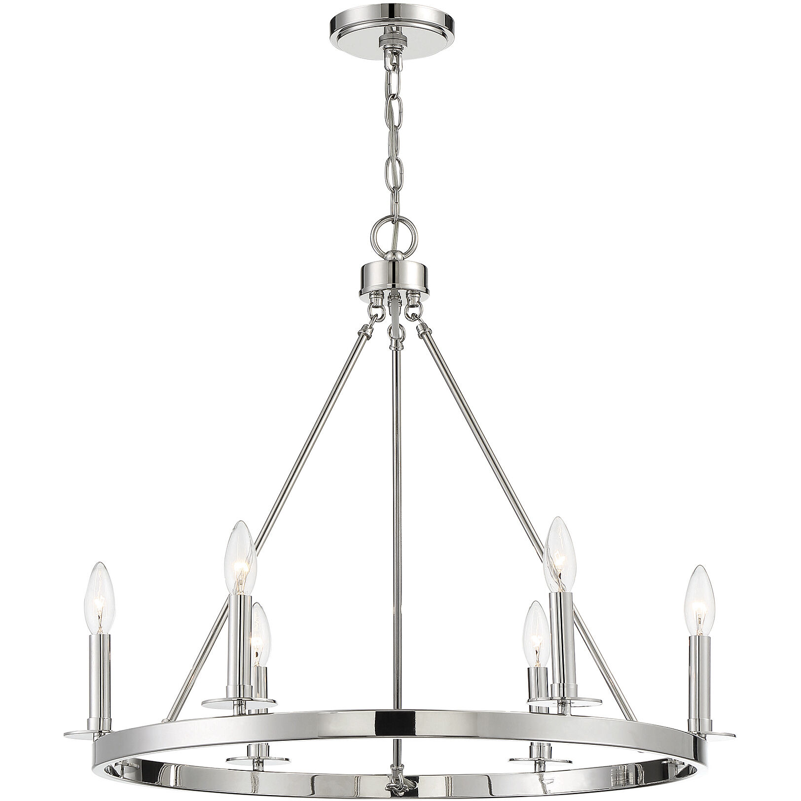 Traditional 6 Light 26.00 inch Chandelier