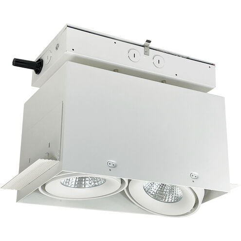 Trimless Multiple Lighting System White Recessed Trimless 2-Head MLS Housing in Spot, 3000K