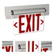 Architectural 1 Light Red Letters and Aluminum Housing Exit / Emergency Ceiling Light in Single-Faced, Red / Clear / Aluminum