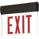 Architectural 1 Light Black Exit / Emergency Ceiling Light in Single-Faced, Red / Clear / Black
