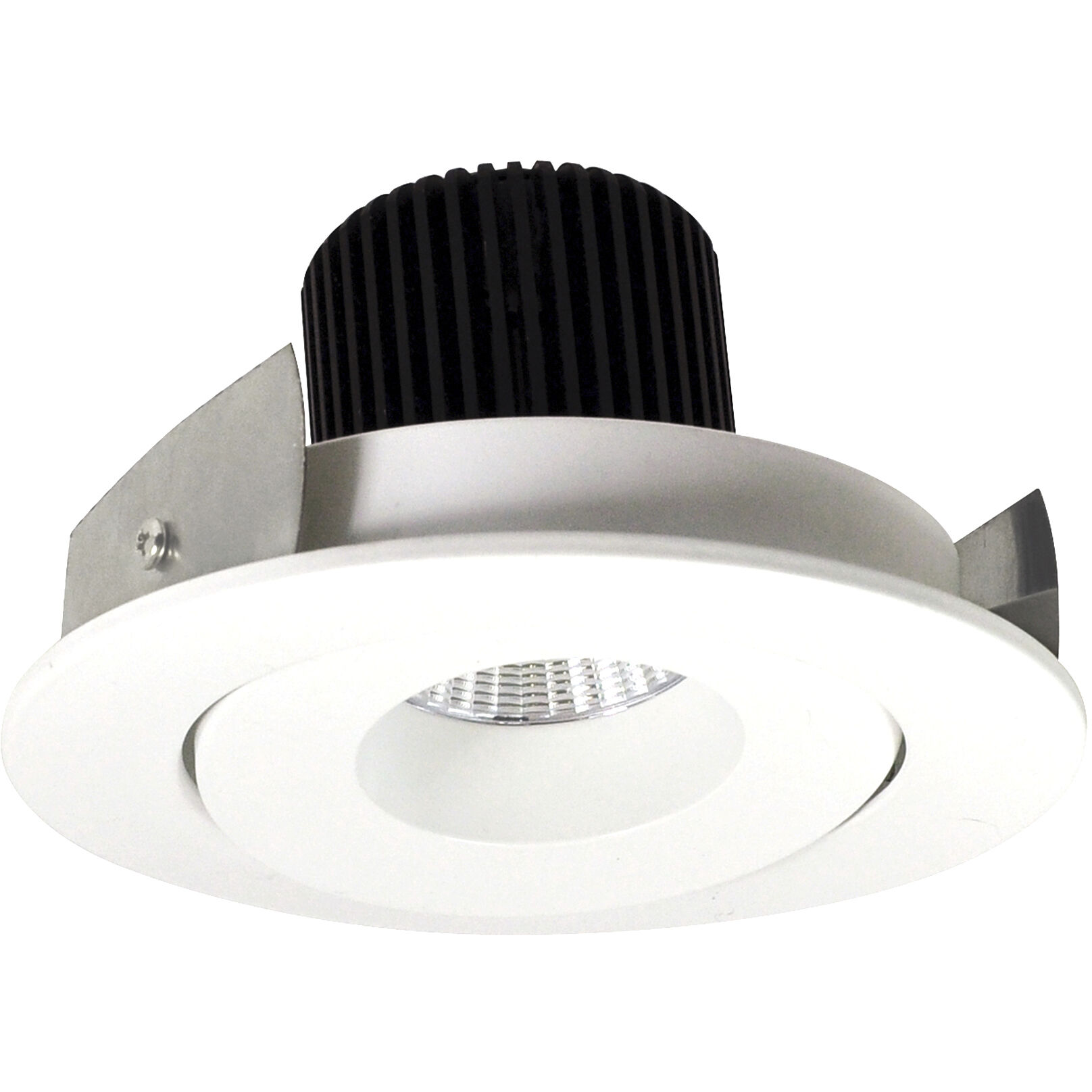 Iolite Matte Powder White Recessed Light in 2700K, 1000, Round Surface Gimbal