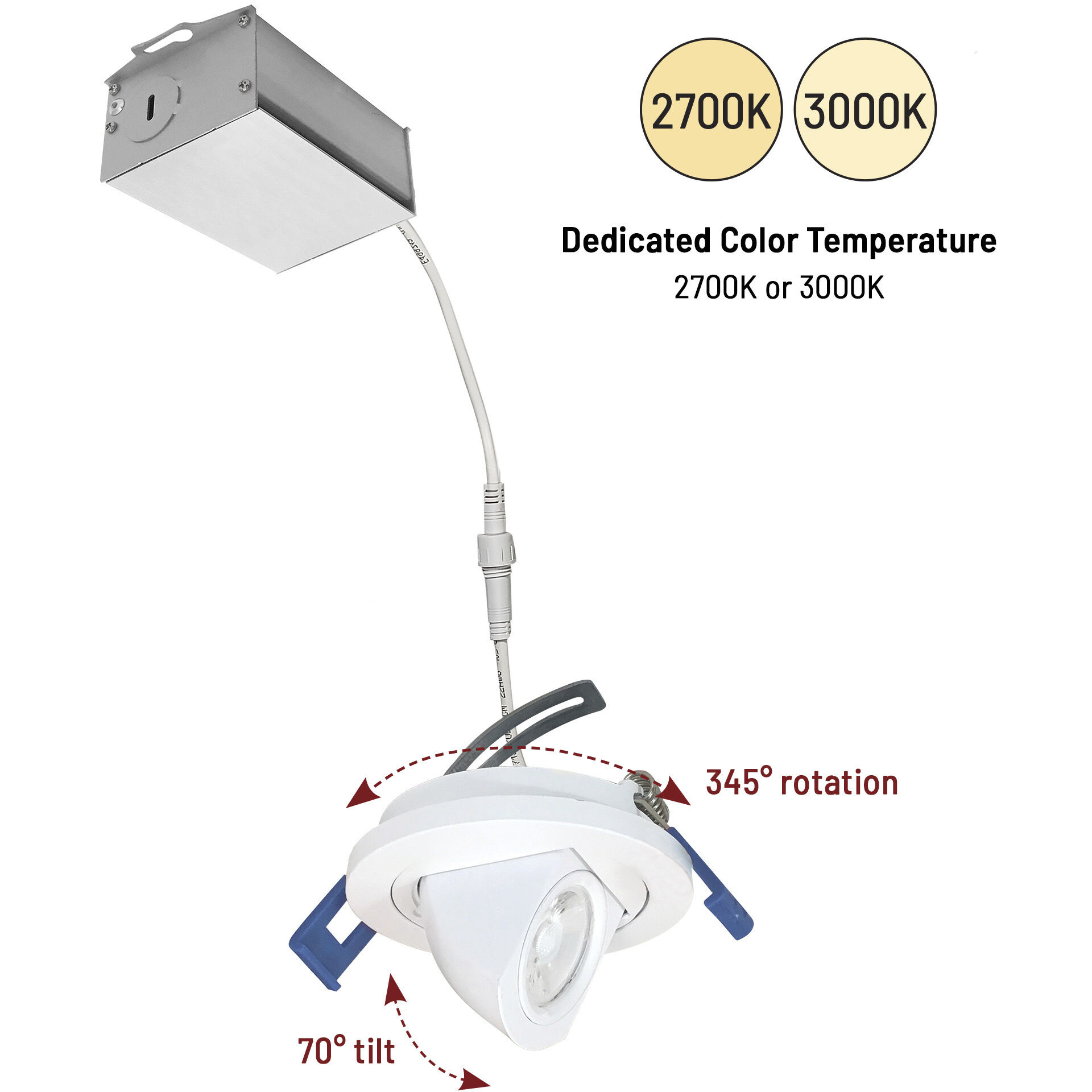 M2 Matte Powder White Mini Elbow Downlight, Round Trim