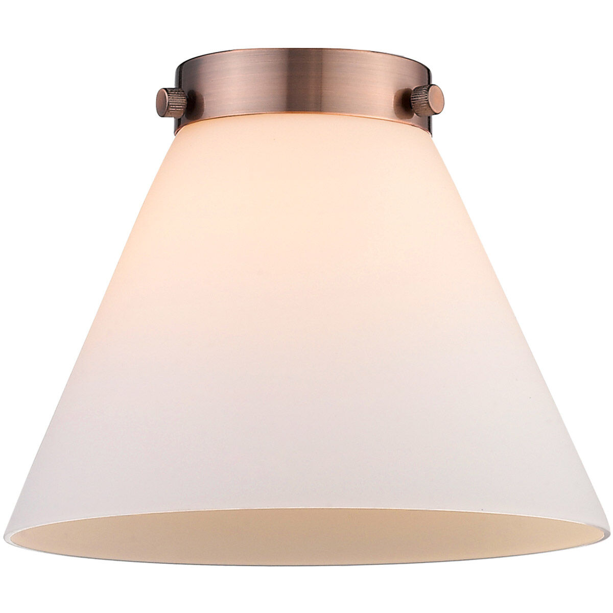 Large Cone Matte White Cased Glass, Large, Cone