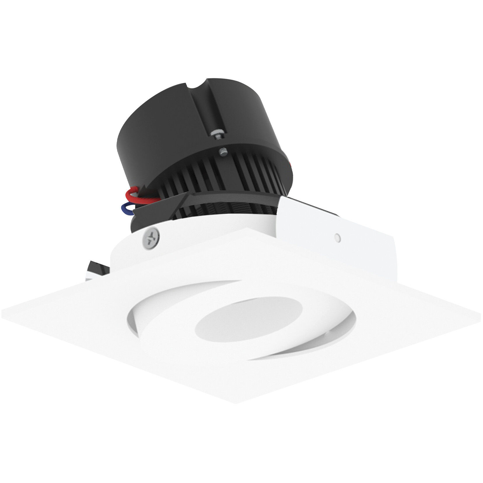Pearl Bright White LED Square Adjustable Gimbal Retrofit in 3500K, 4" Retrofit