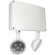 Self-Diagnostic 10 inch White 2-Head Waterproof Wall Emergency Light Wall Light, with Battery Backup
