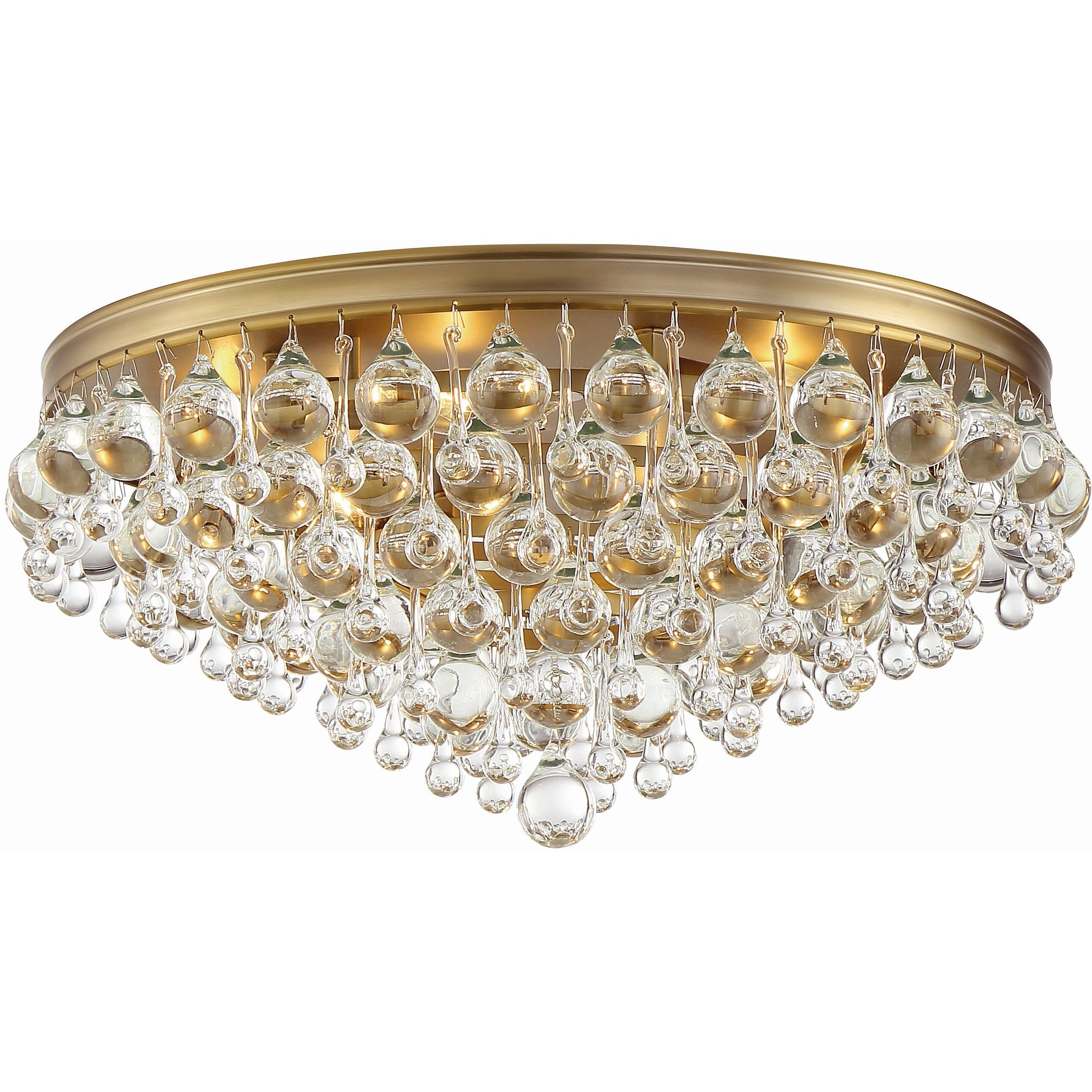 Calypso 6 Light 20 inch Vibrant Gold Flush Ceiling Light