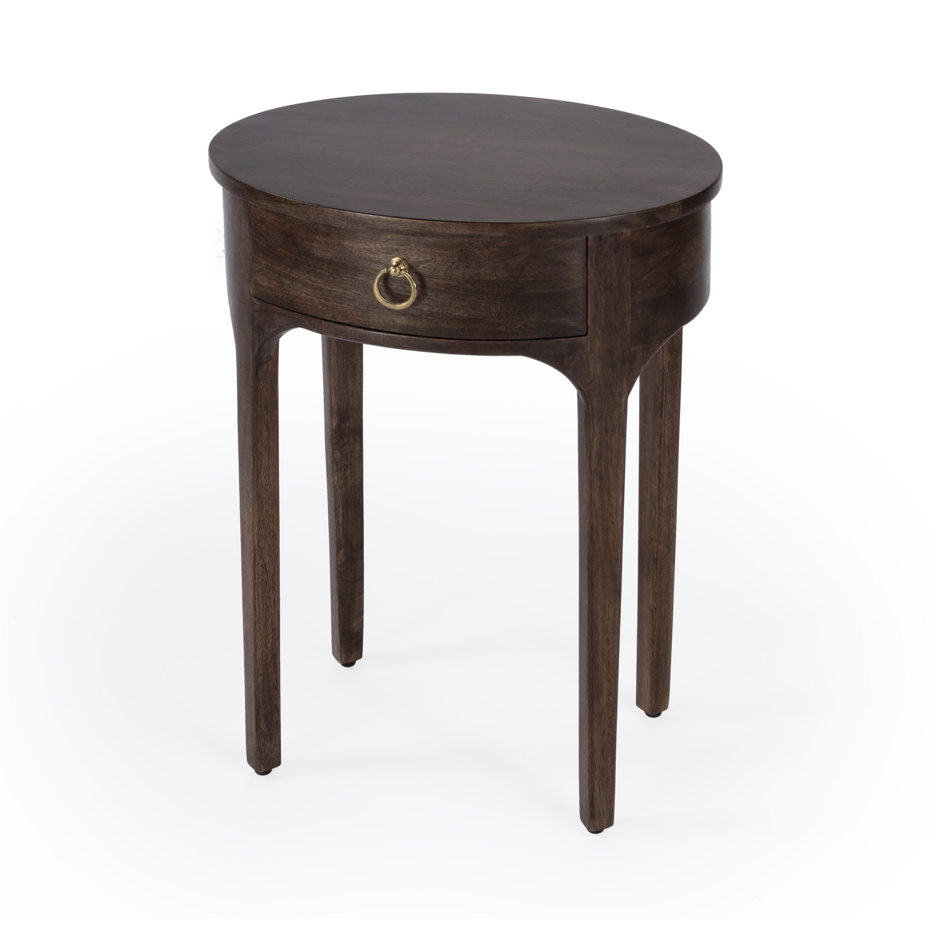 Alinia 1 drawer End Table in Dark Brown