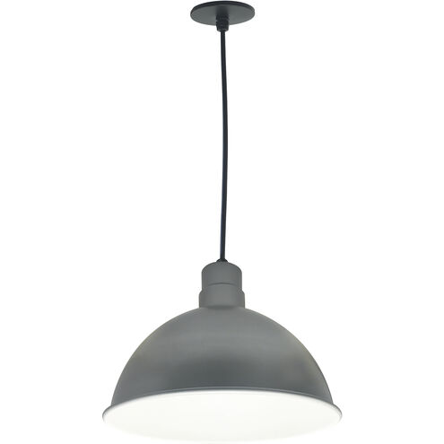 RLM Shade 1 Light 16 inch Gun Metal and White Pendant Ceiling Light