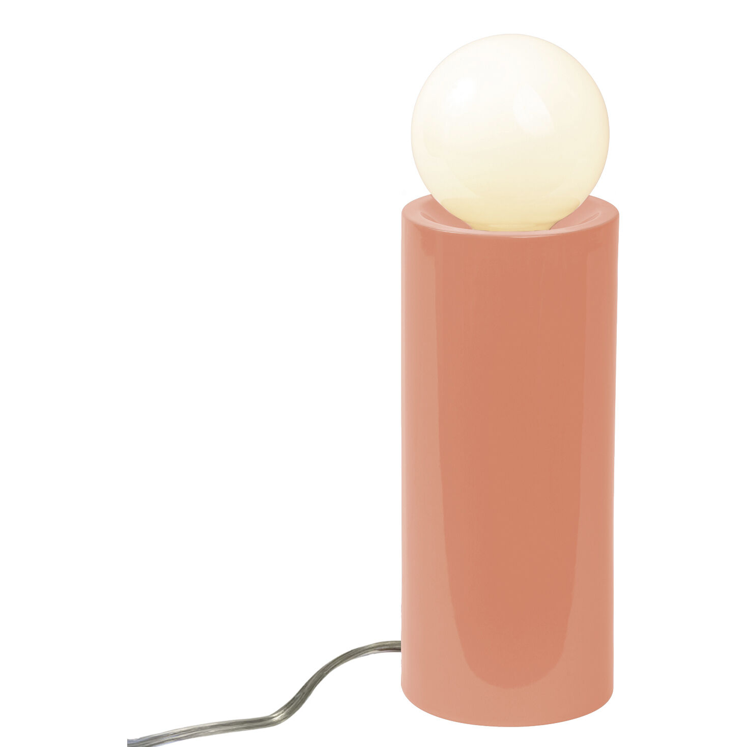 Portable 16.5 inch 60 watt Gloss Blush Table Lamp Portable Light