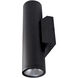Up & Down 11.88 inch Black Outdoor Wall Mount Cylinder