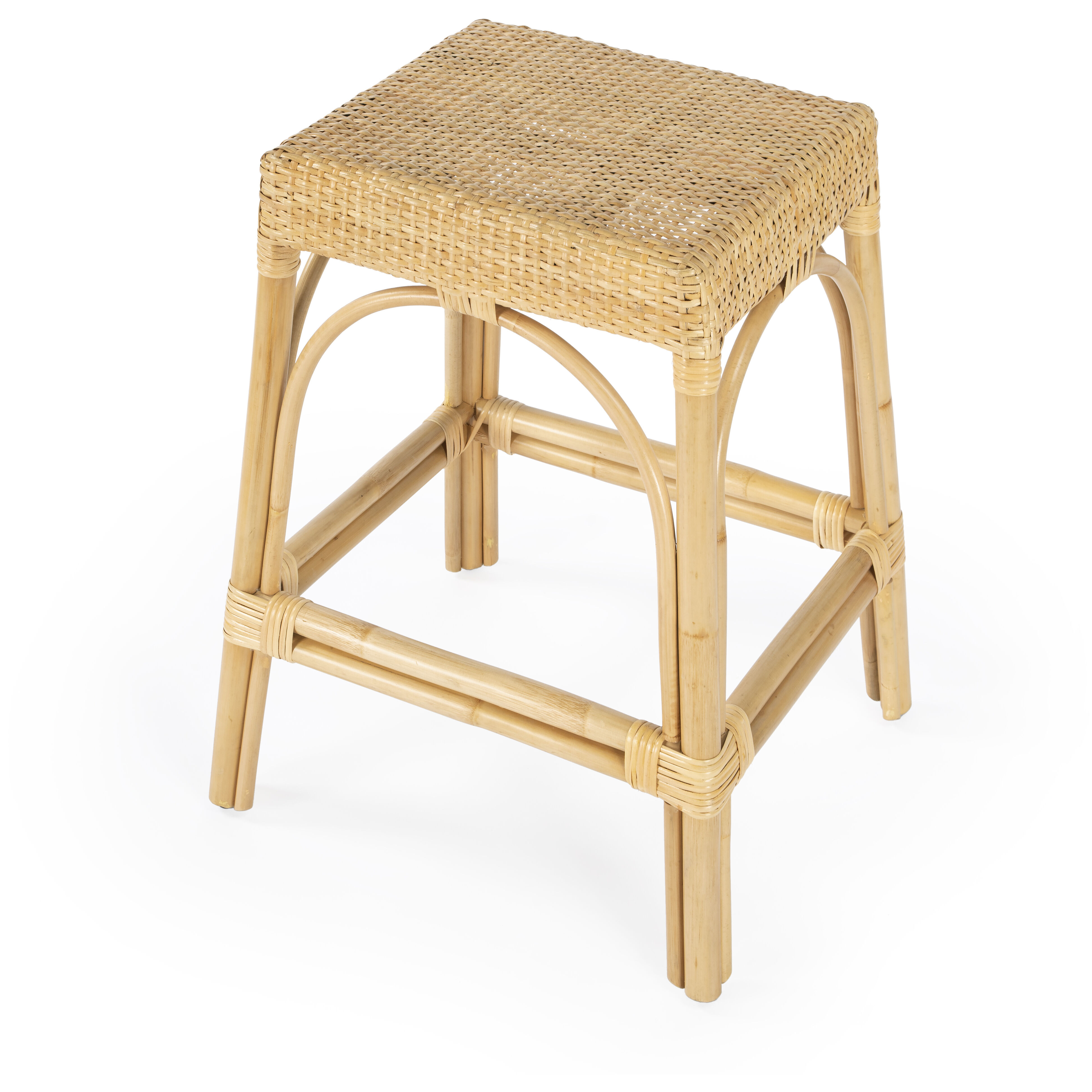 Robias Rectangular Rattan 24.5" Counter Stool in Natural