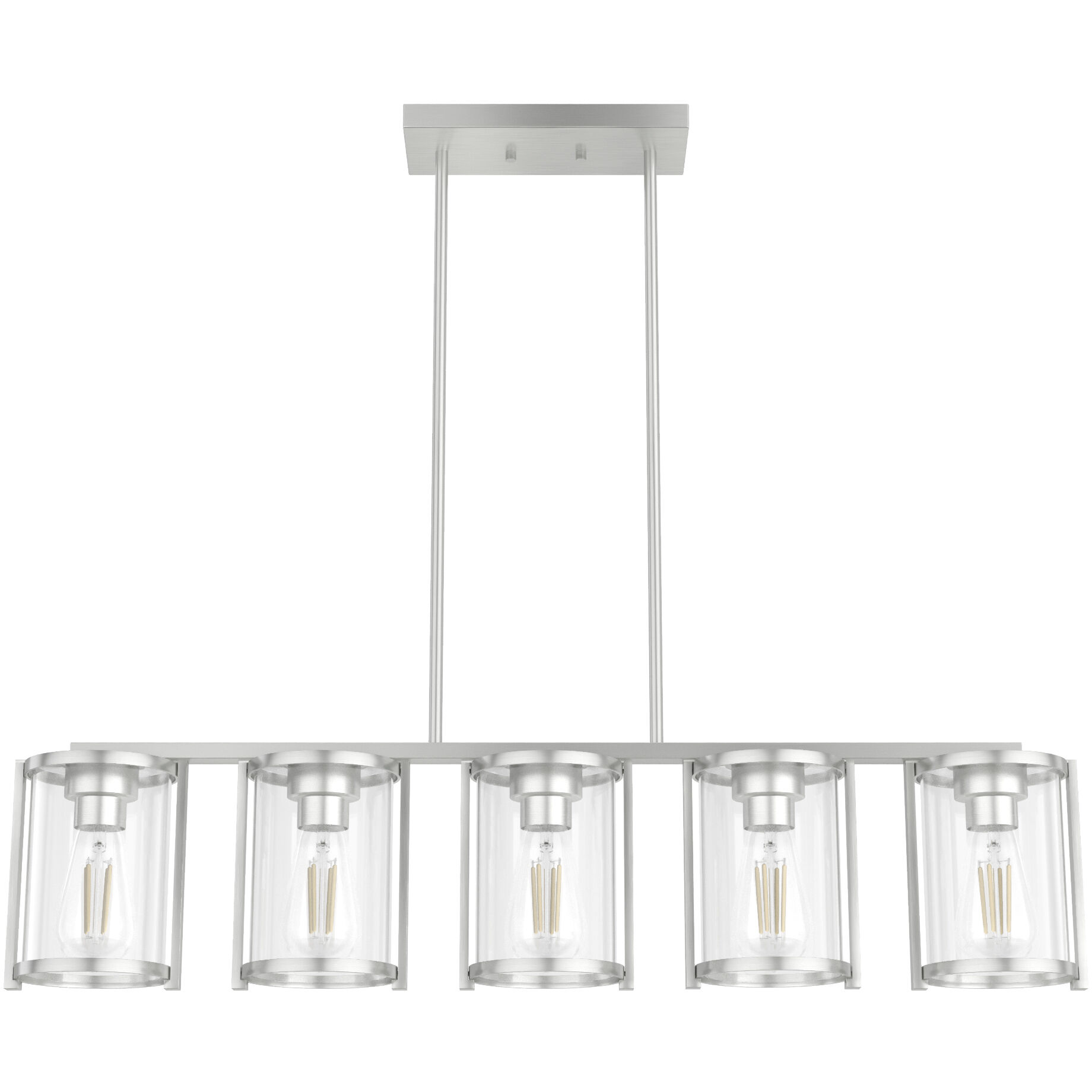 Astwood 5 Light 39 inch Brushed Nickel Linear Chandelier Ceiling Light, Large