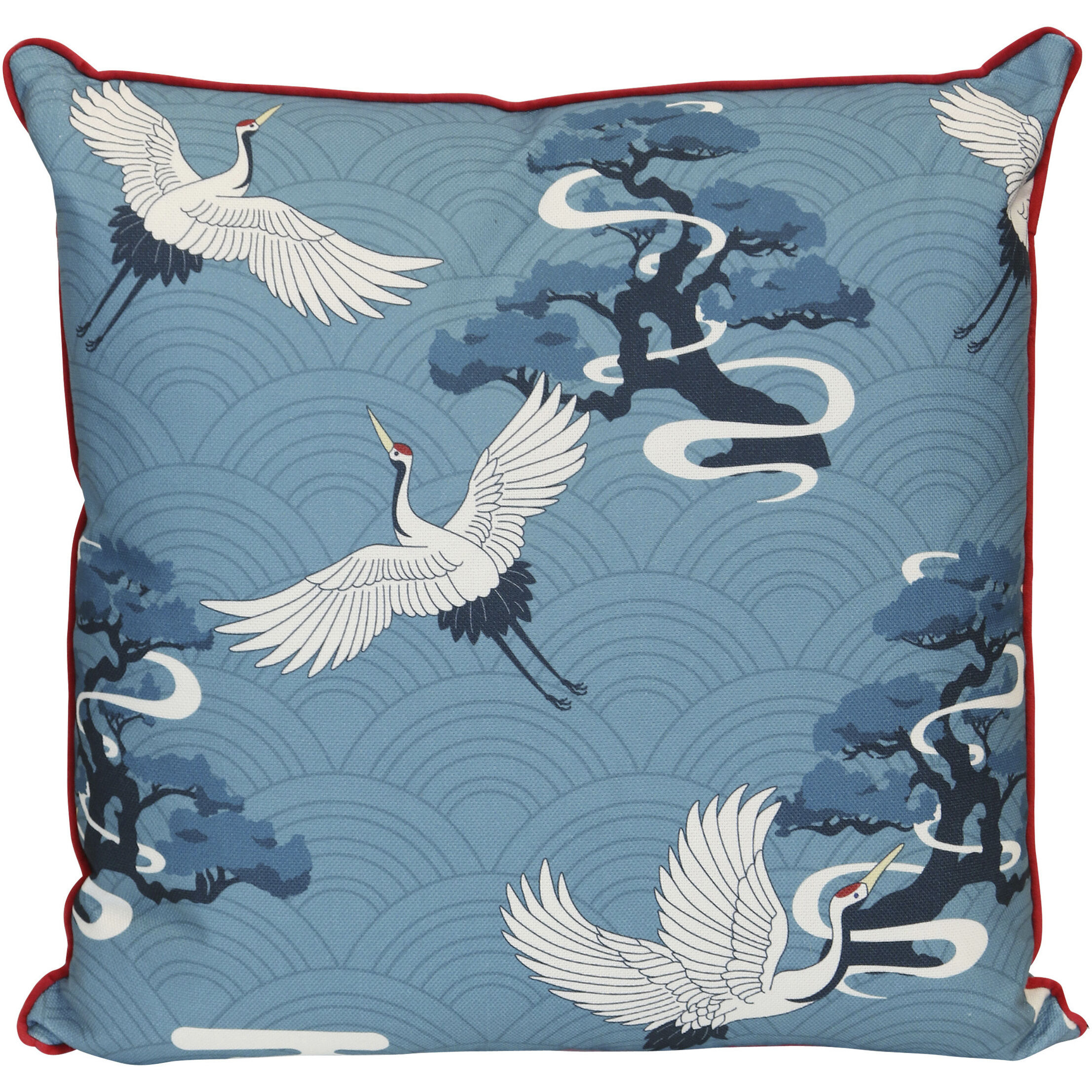 Chinoiserie 22 inch Azure Blue Pillow