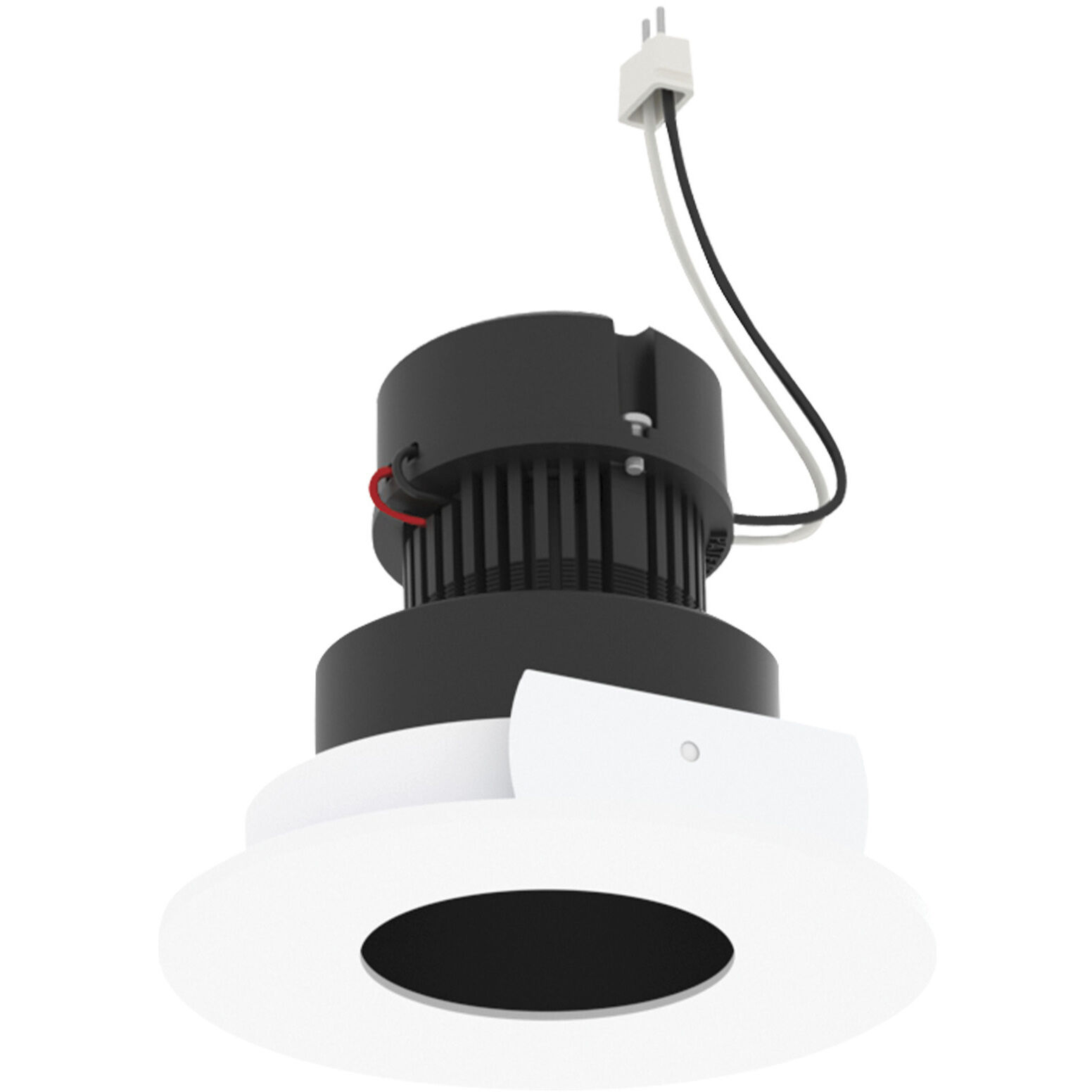 Pearl Black Pinhole / Bright White Flange LED Round Pinhole Retrofit in 3000K, Black / Bright White, 4" Retrofit