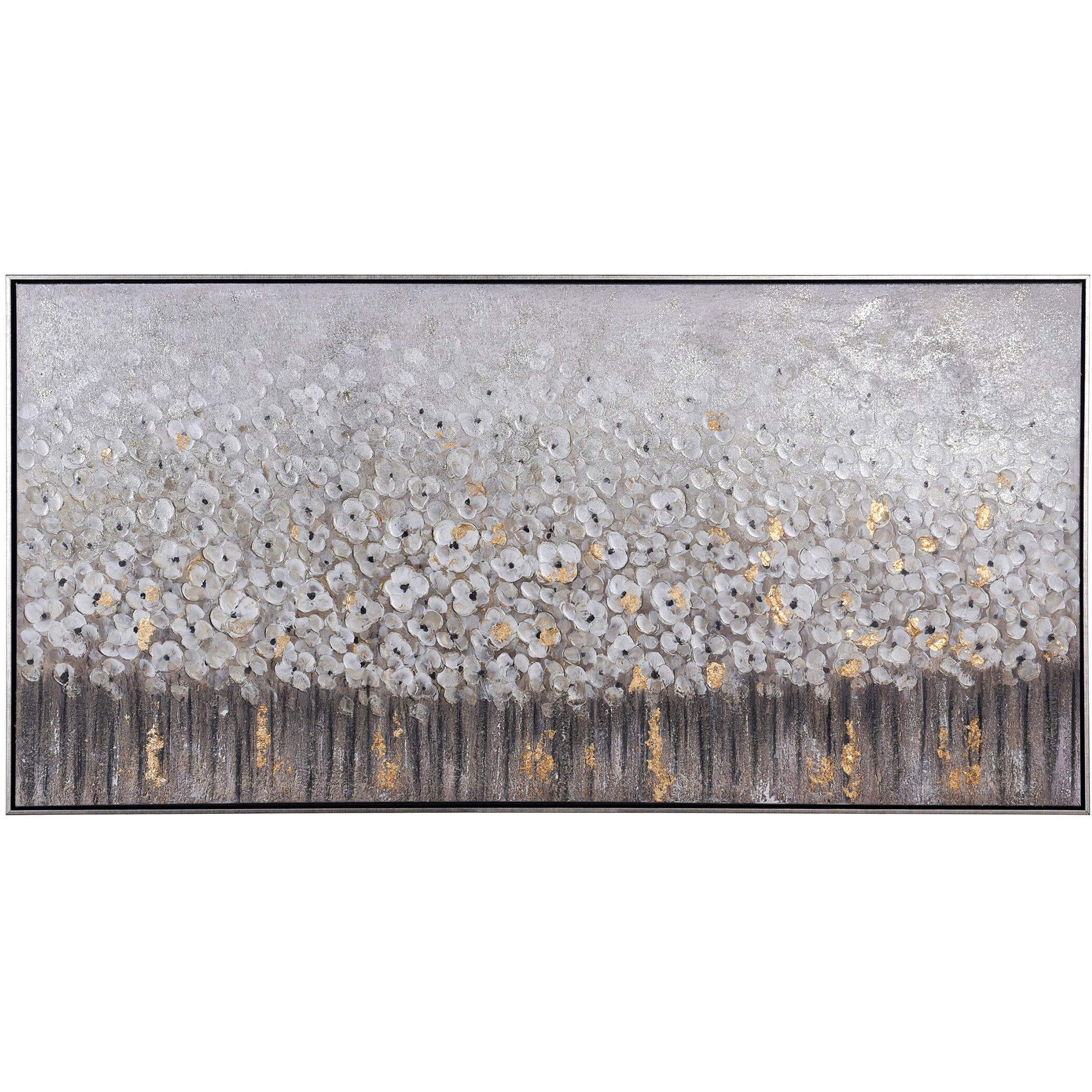 Cameron Grey-White-Gold Metallic Multi-color-Painted Wall Art