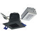 M2 Matte Black Mini Recessed Wet Location Downlight, Square Reflector