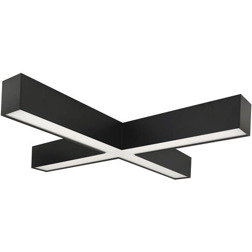 L-Line 2.75 inch Black LED Indirect/Direct Linear Ceiling Light, X-Shaped, Selectable CCT