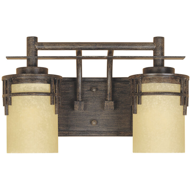 Mission Ridge 2 Light 15 inch Warm Mahogany Bath Bar Wall Light