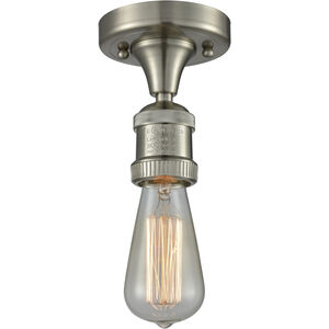 Franklin Restoration Bare Bulb 1 Light 5 inch Brushed Satin Nickel Semi-Flush Mount Ceiling Light, Franklin Restoration