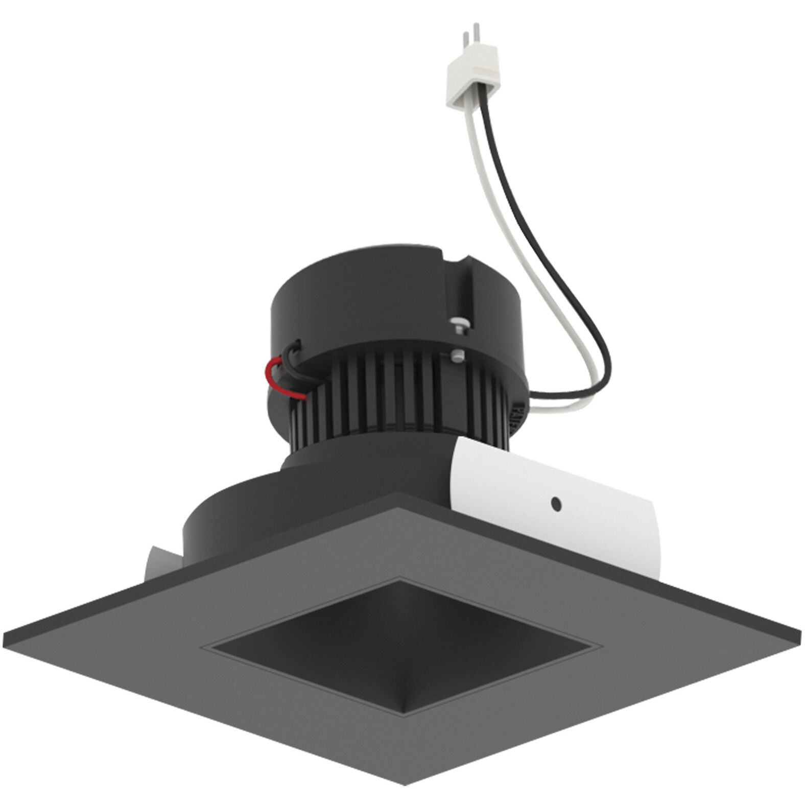 Pearl Black Reflector / Black Flange LED Square Retrofit Reflector with Square Aperture in 4000K, 4" Retrofit