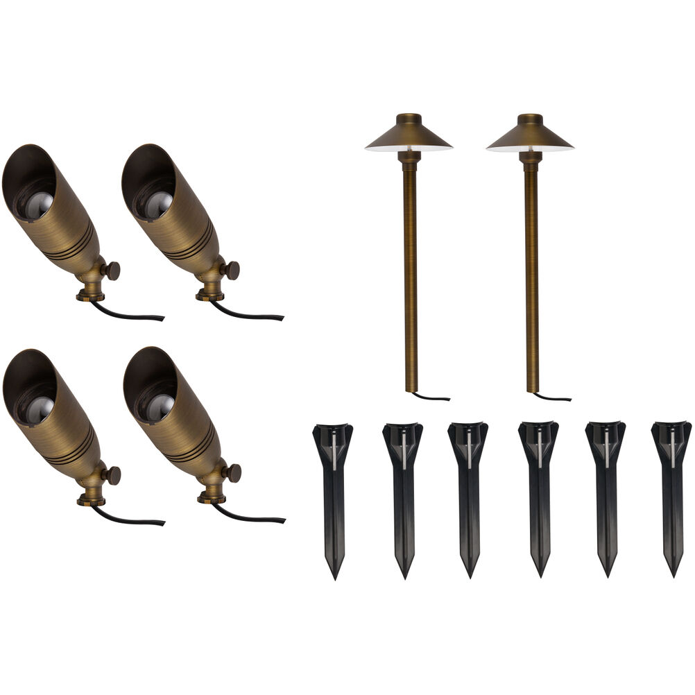 Anthony Antique Brass Outdoor Landscape Starter Kit