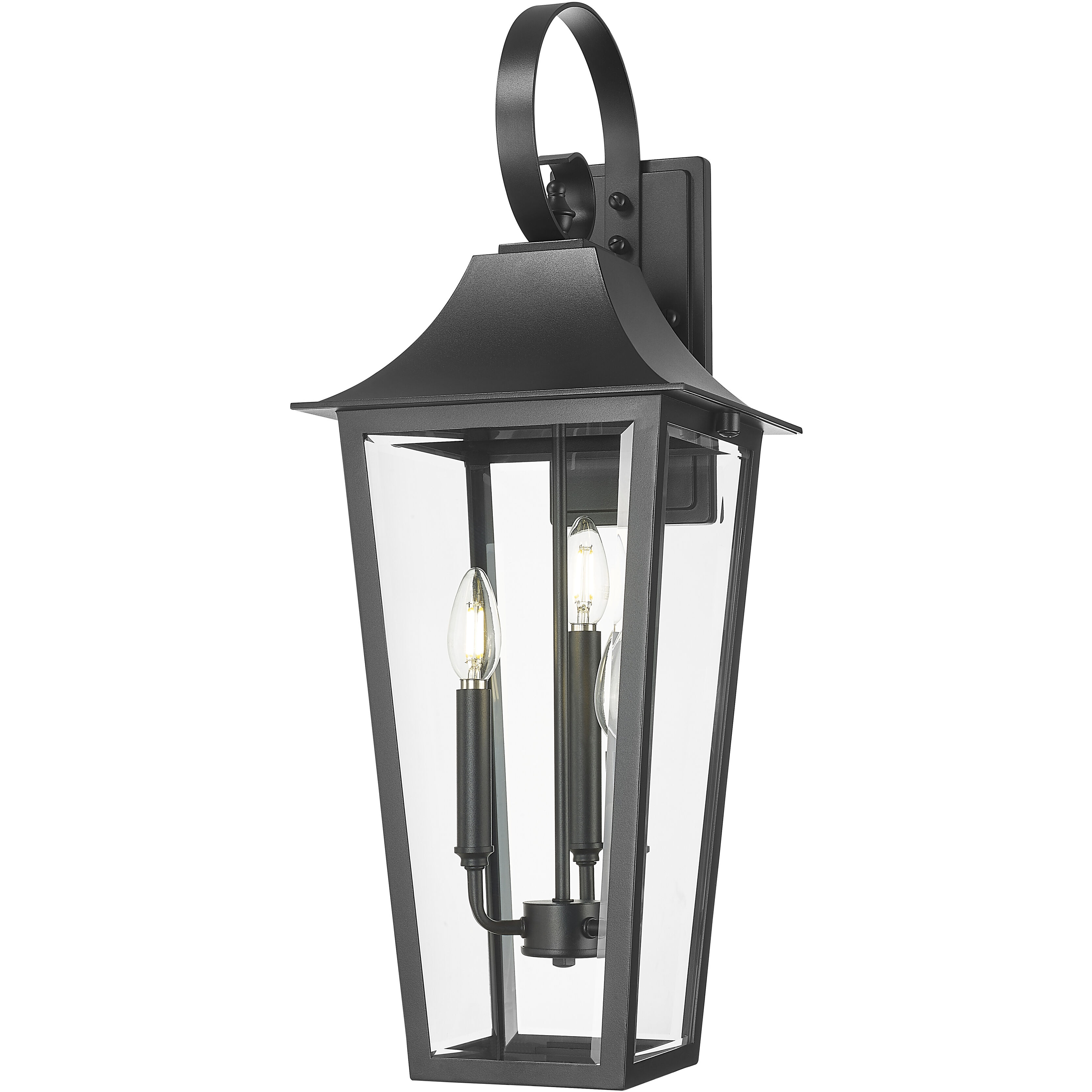 Gannon 3 Light 27.25 inch Black Outdoor Wall Light in G9