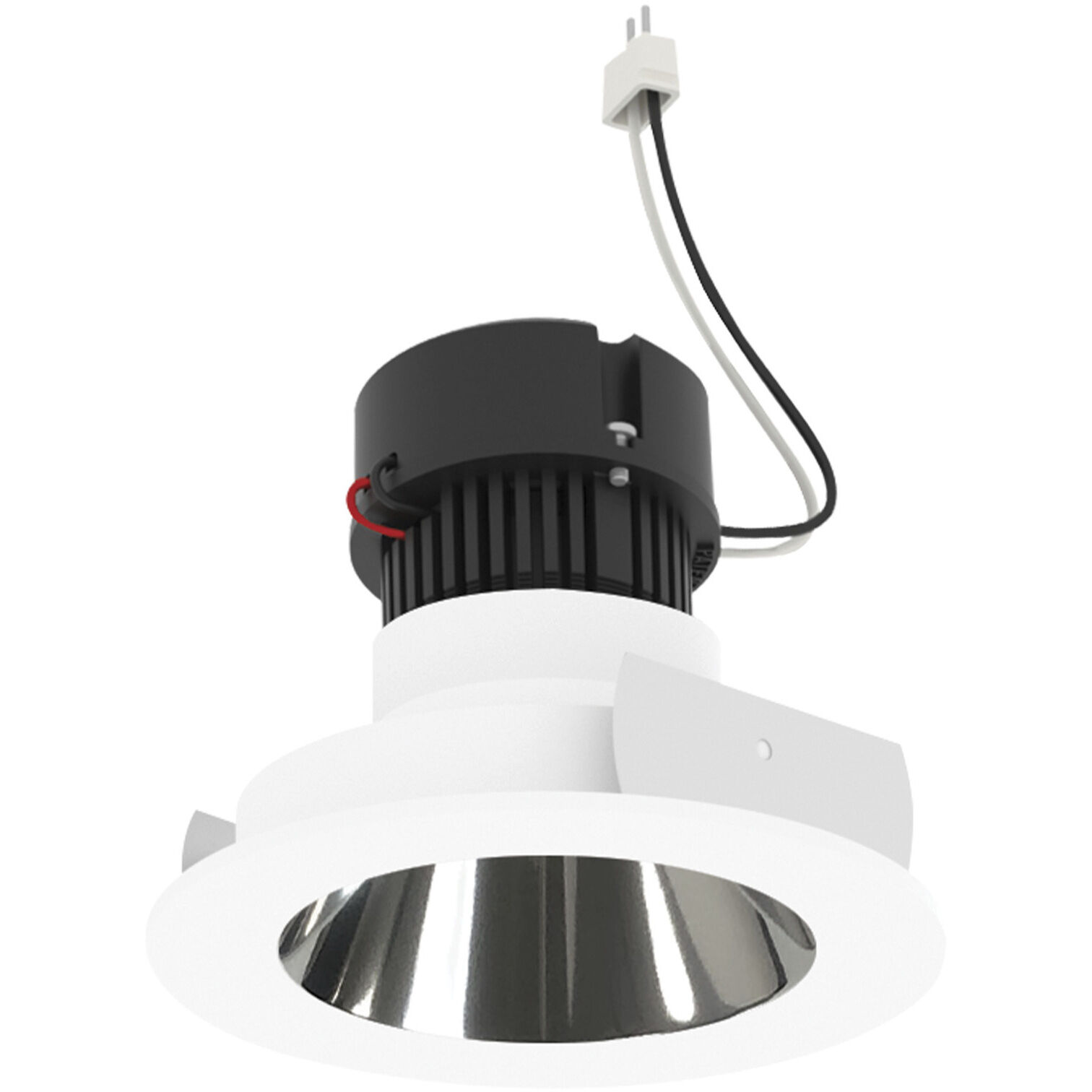 Pearl Specular Clear Reflector / Bright White Flange LED Round Retrofit Reflector in Comfort Dim (3000K-2000K), Clear / Bright White, 4" Retrofit