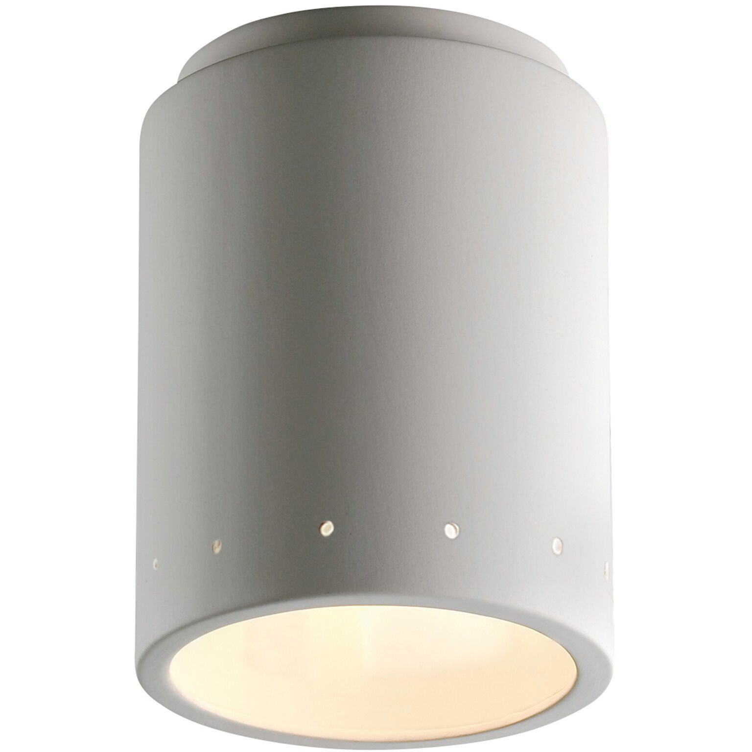 Radiance Cylinder LED 6.5 inch Vanilla Gloss Outdoor Flush-Mount
