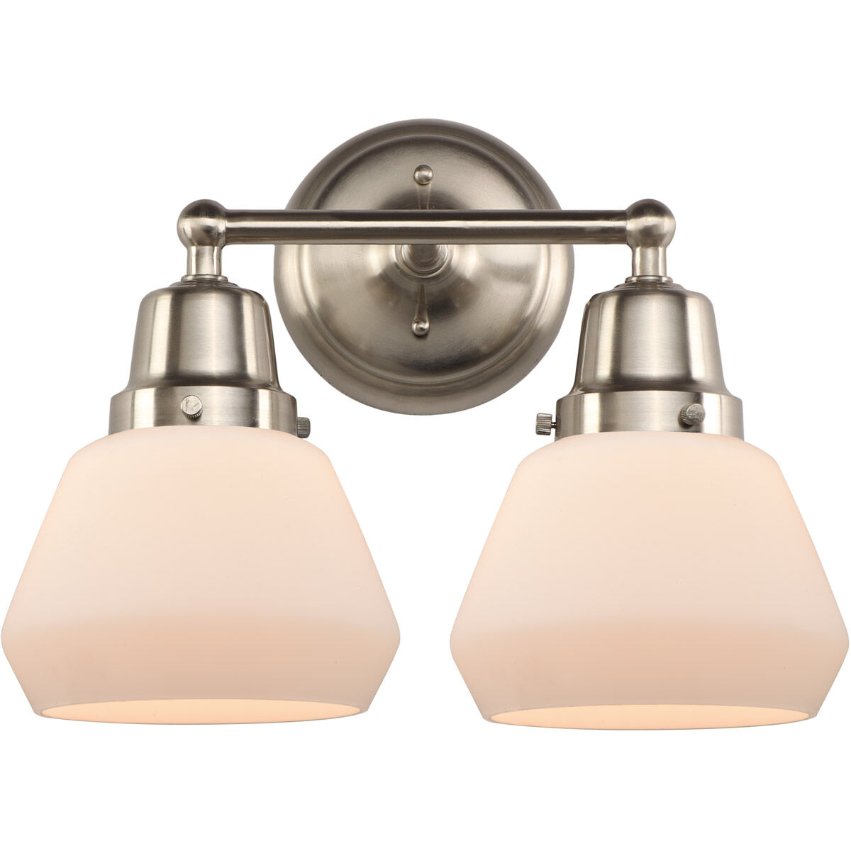 Aditi Fulton 2 Light 14.75 inch Brushed Satin Nickel Bath Vanity Light Wall Light, Aditi