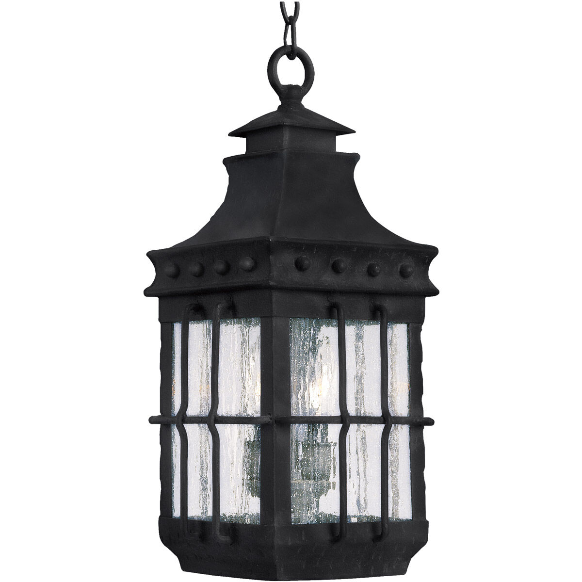 Nantucket 3 Light 8.5 inch Country Forge Outdoor Hanging Lantern