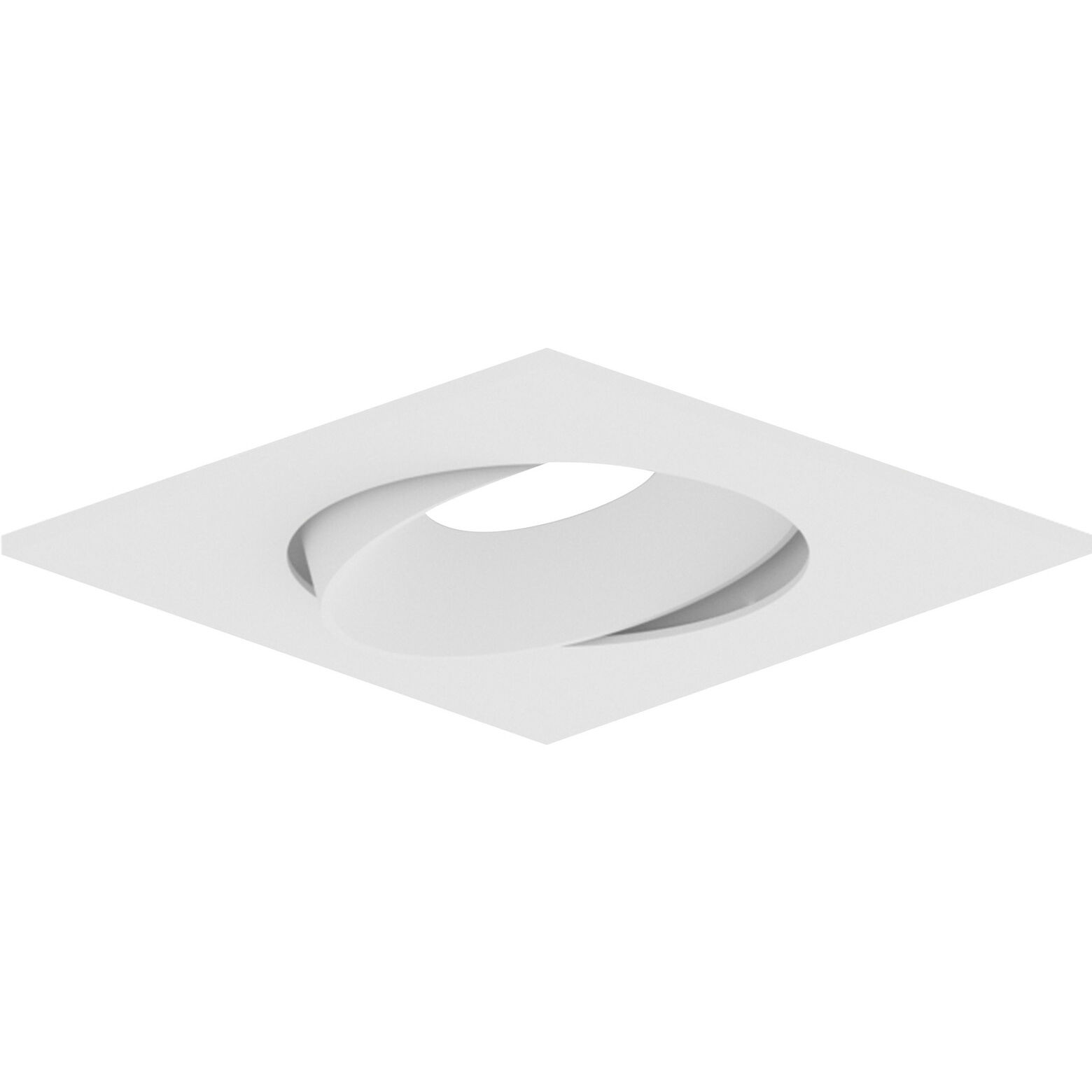 Pearl Warm White Reflector / Warm White Flange LED Square Adjustable Cone Retrofit in 2700K, 4" Retrofit