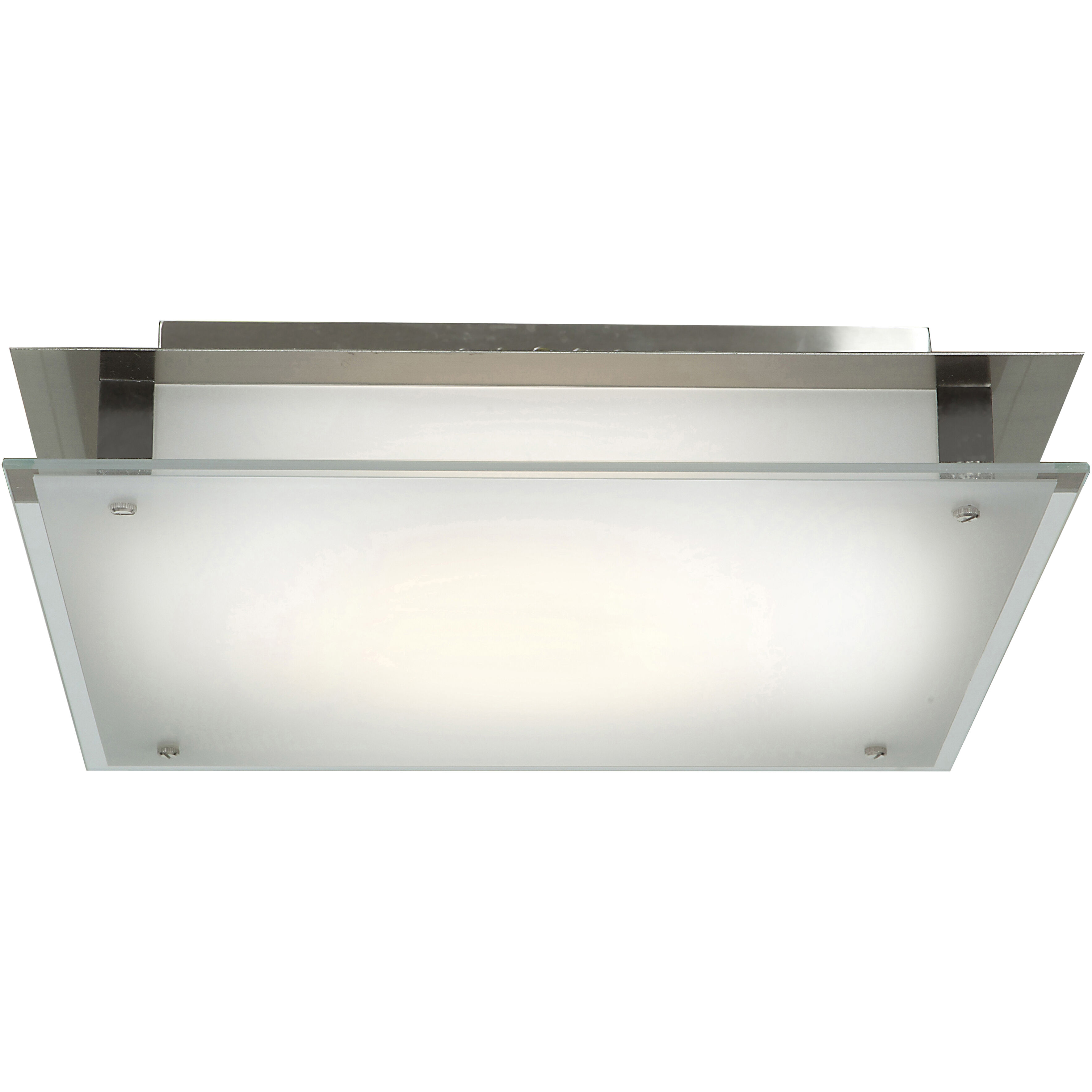 Vision 2 Light 15.75 inch Brushed Steel Flush Mount Ceiling Light