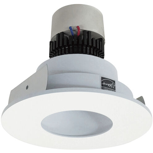 Pearl Matte Powder White Pinhole Non-Adjustable Trim, Retrofit Round