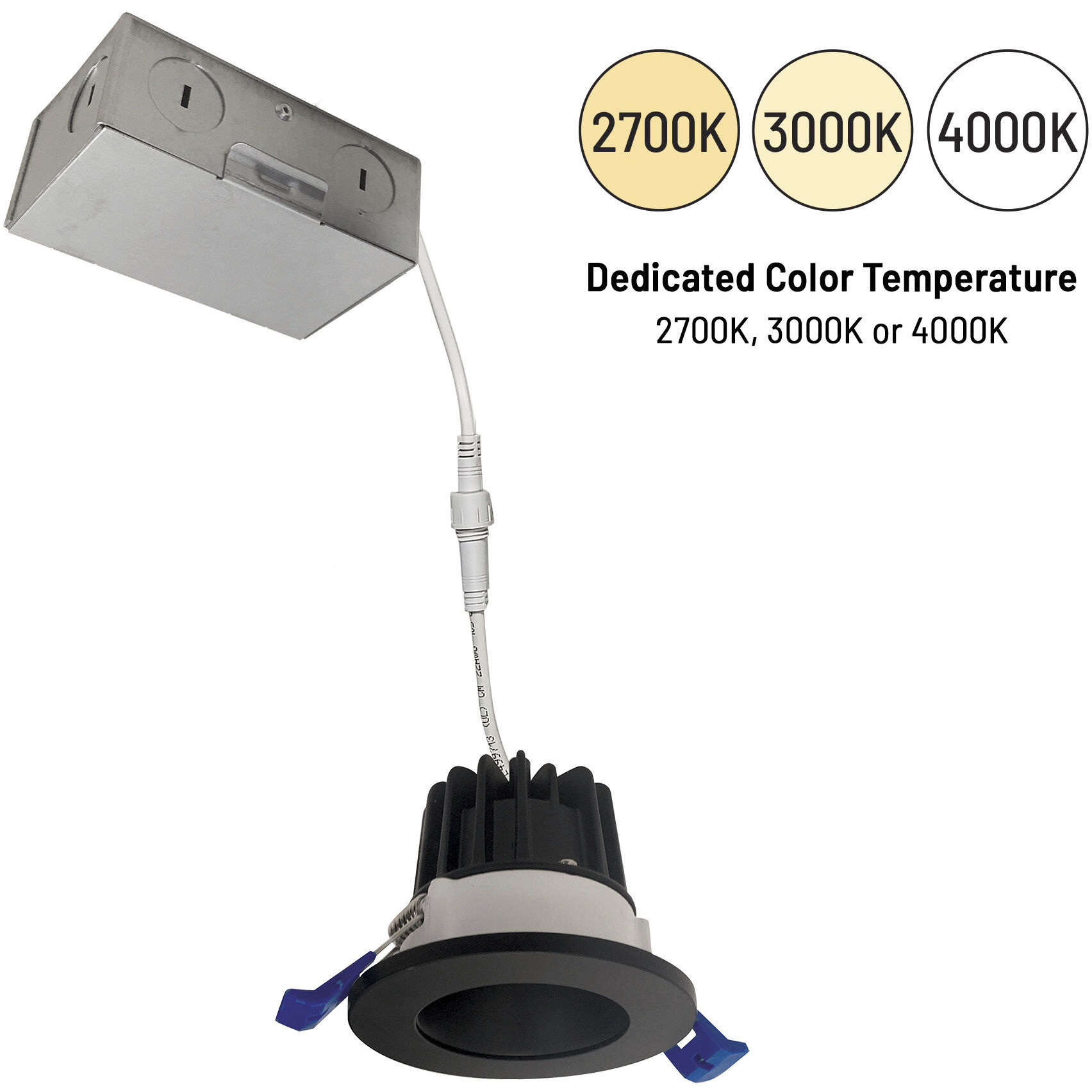 M2 Can-less Matte Black Recessed in 4000K, 600, Amber