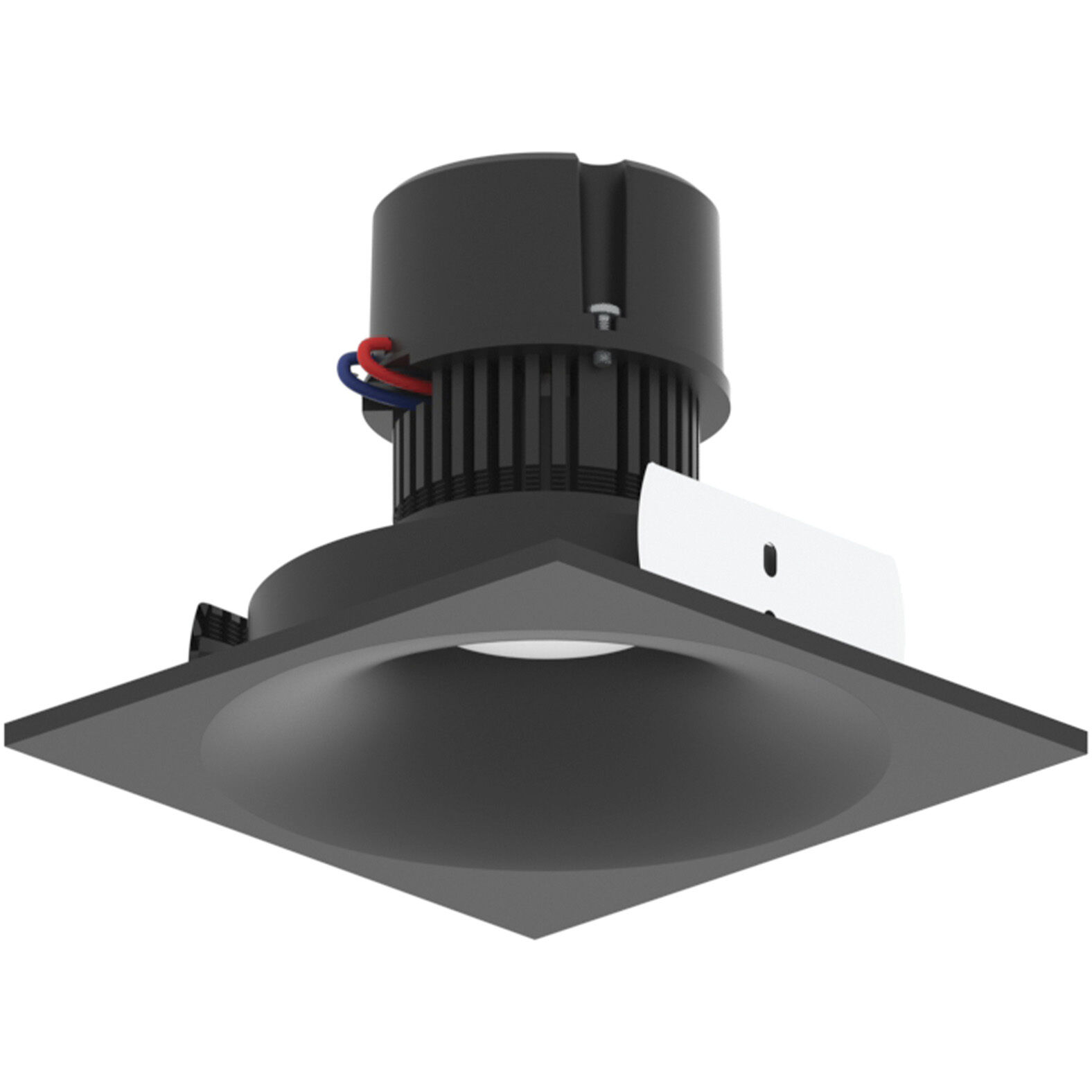 Pearl Black LED Square Bullnose Retrofit in Comfort Dim (3000K-2000K), 4" Retrofit