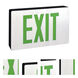 Architectural 1.75 inch Aluminum Exit / Emergency Ceiling Light in Green, Single-Faced, with Battery Backup, Single-Faced, Black Housing