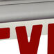 Architectural 1 Light Red Letters and Aluminum Housing Exit / Emergency Ceiling Light in Single-Faced, Red / Clear / Aluminum