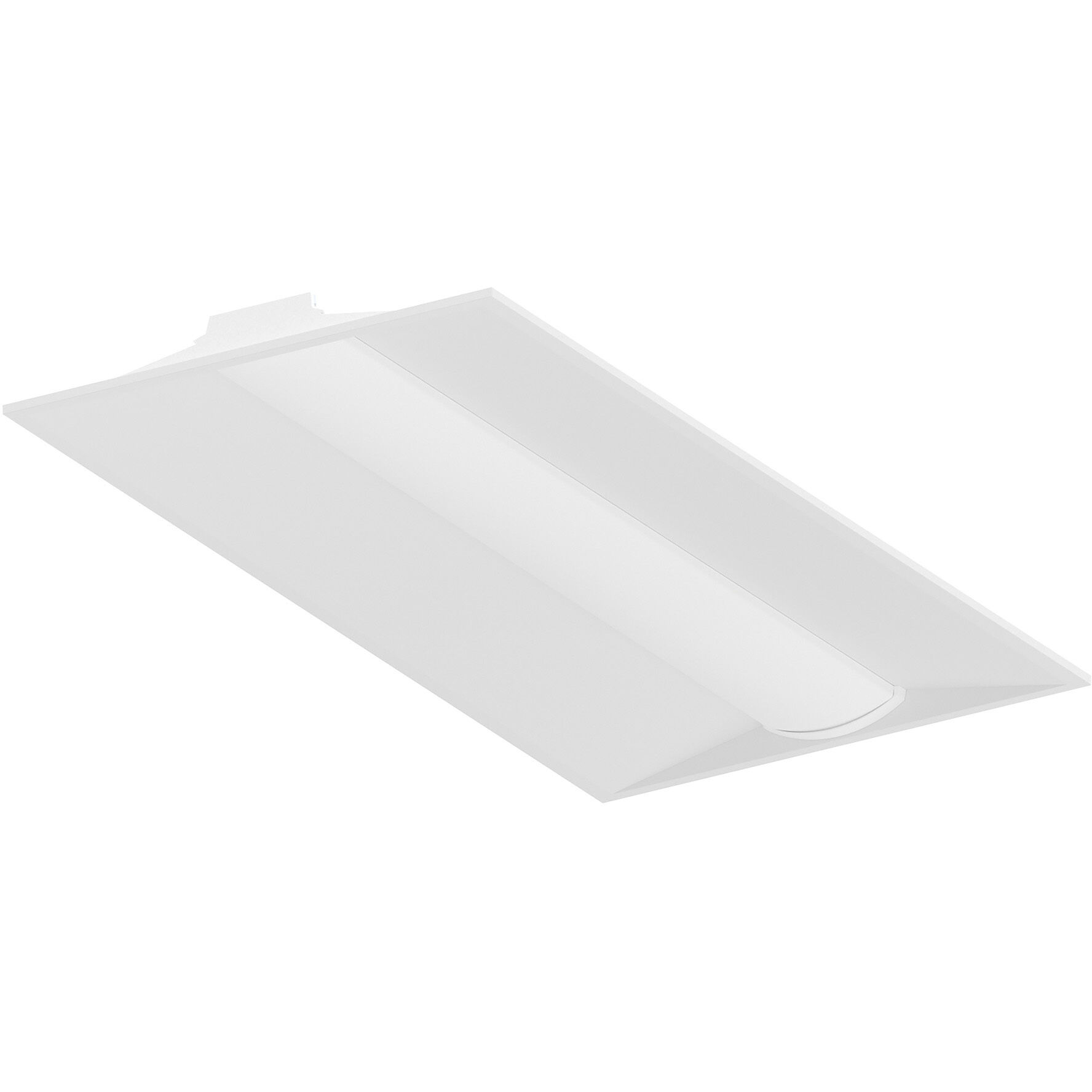 Center Basket LED 23.75 inch White Troffer Ceiling Light, 2'x4' with Selectable Wattage & CCT