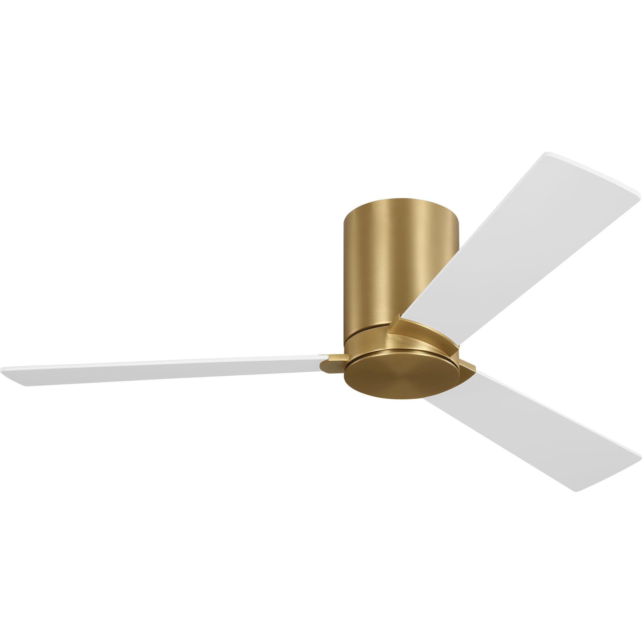 Rozzen 44 Hugger 44 inch Burnished Brass with Matte White Blades Ceiling Fan