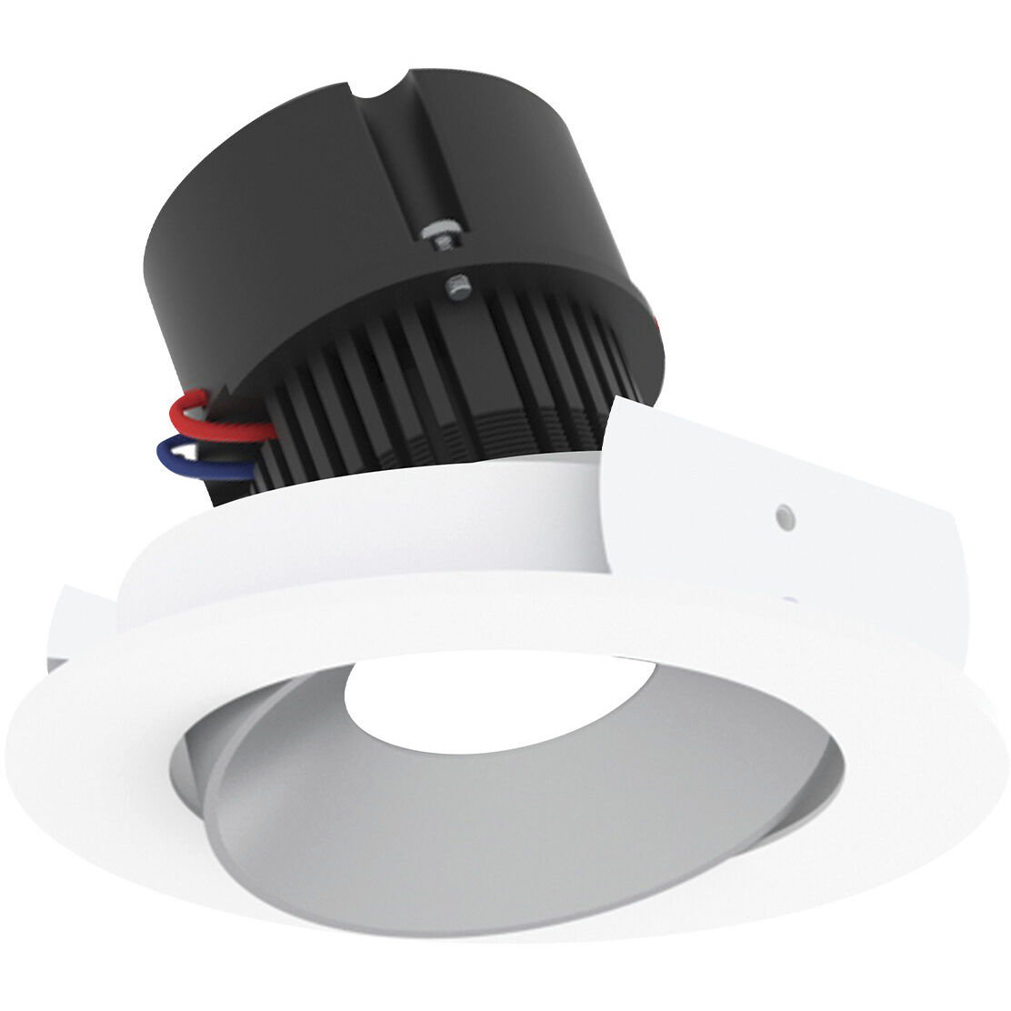 Pearl Haze Reflector / Bright White Flange LED Round Adjustable Cone Retrofit in 4000K, Haze / Bright White, 4" Retrofit