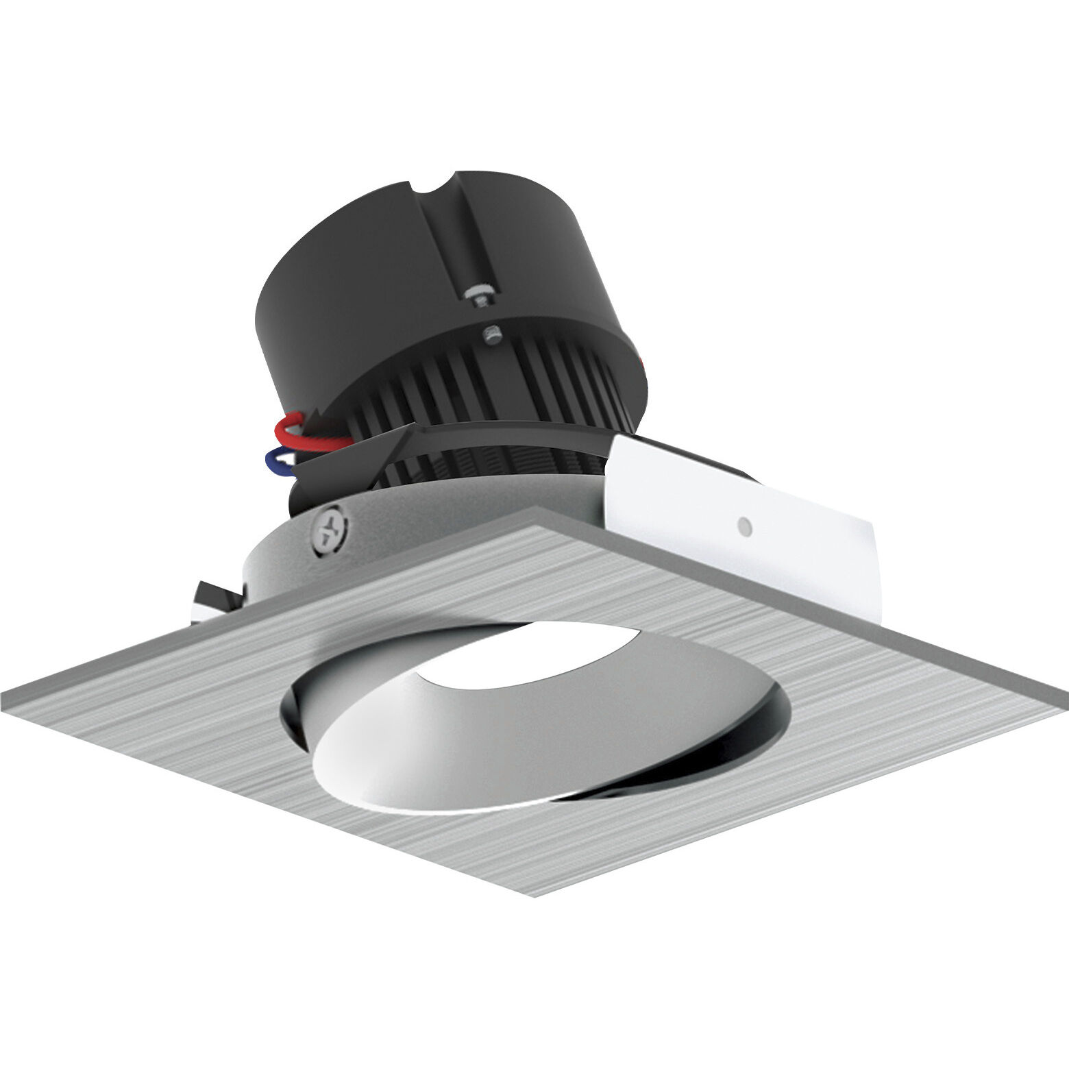 Pearl Natural Metal Reflector / Natural Metal Flange LED Square Adjustable Cone Retrofit in 2700K, 4" Retrofit