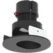 Pearl Black Slot Aperture / Black Flange LED Round Adjustable Slot Aperture Retrofit in 2700K, 4" Retrofit