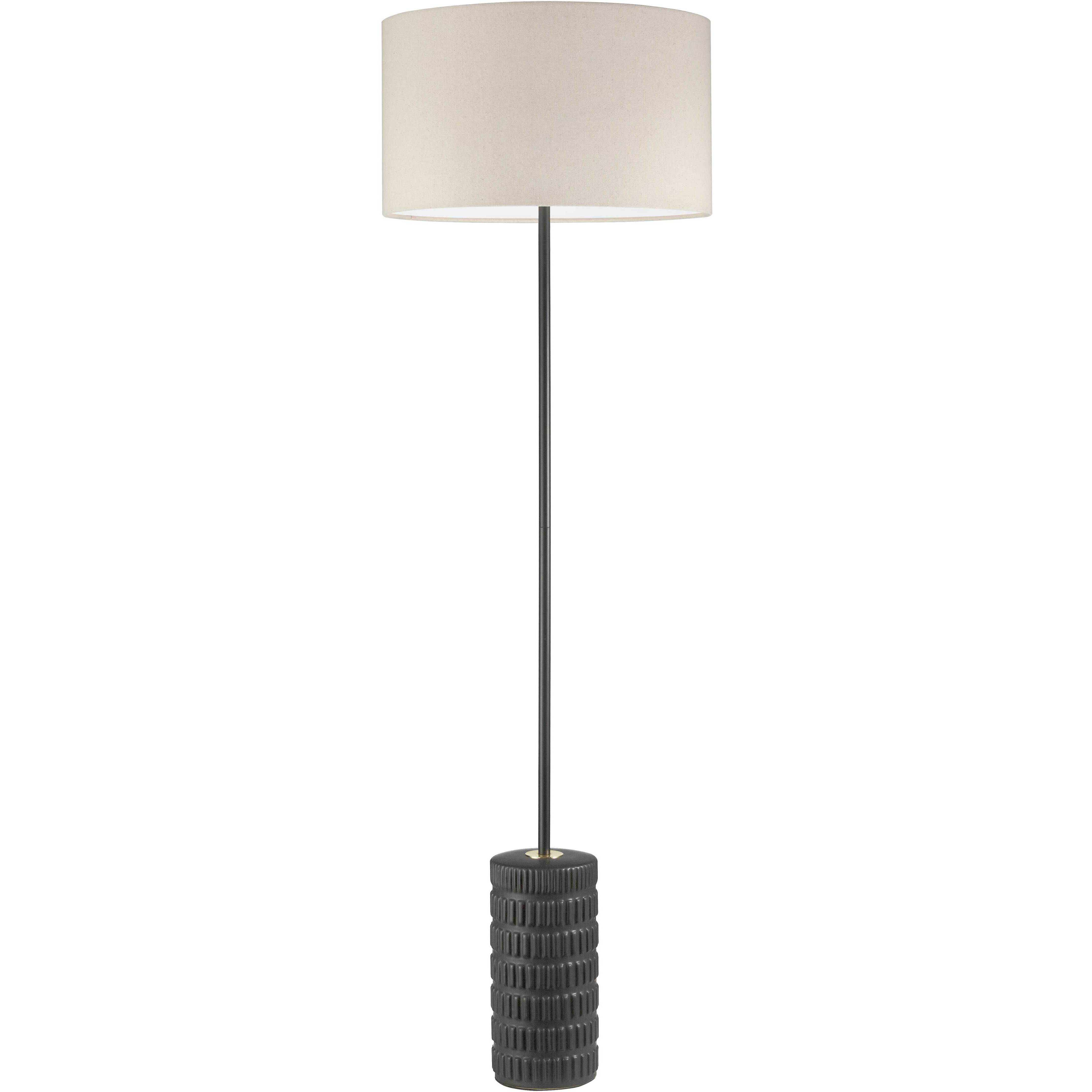Felicity 55 inch 100.00 watt Matte Black with Beige Decorative Floor Lamp Portable Light