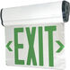 Architectural 1 Light 1.75 inch White Exit / Emergency Ceiling Light in Double-Faced, Green / Mirror / White