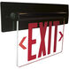 Architectural 1 Light Red Letters and Black Housing Exit / Emergency Ceiling Light in Single-Faced, Red / Clear / Black
