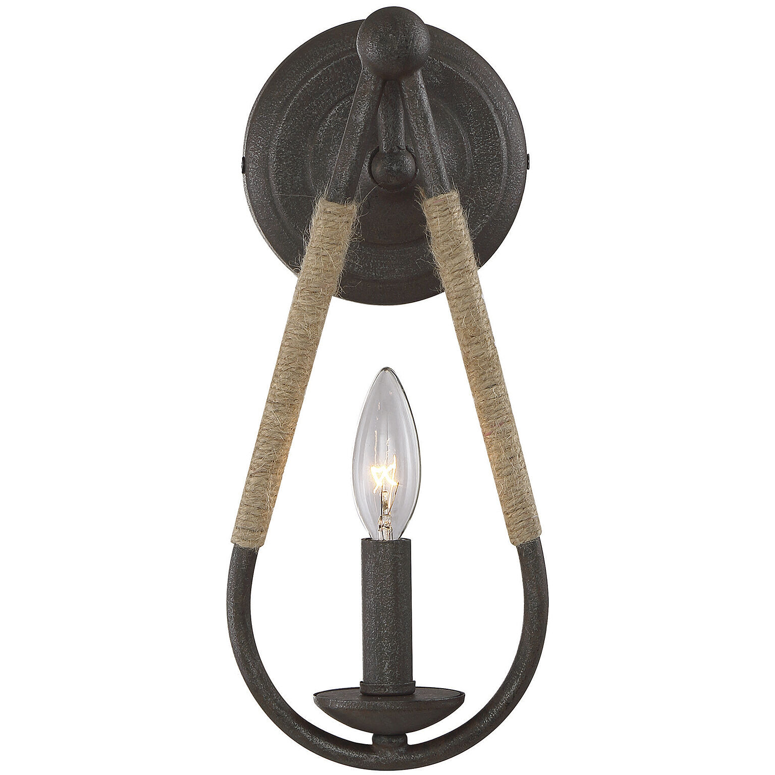 Farmhouse 1 Light 5.5 inch Rusty Nail with Rope Wall Sconce Wall Light