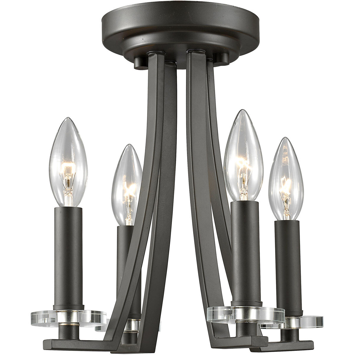 Verona 4 Light 10.5 inch Bronze Semi Flush Mount Ceiling Light